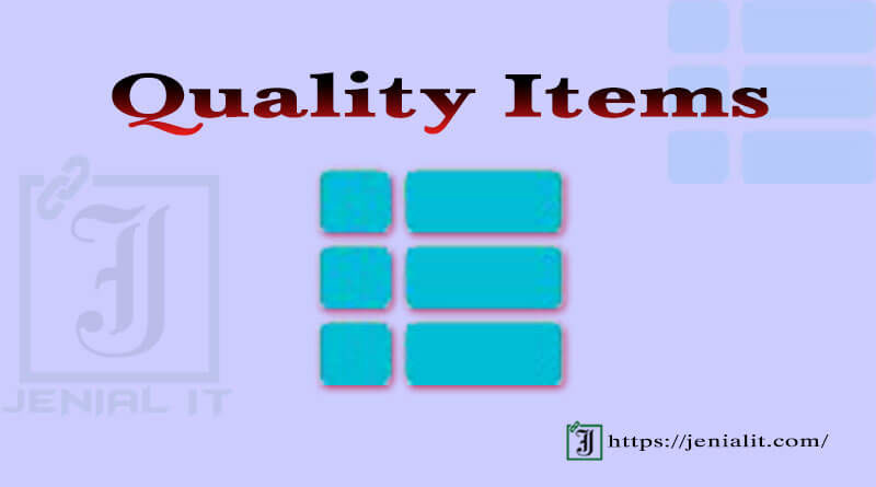 Quality Items Jenial It